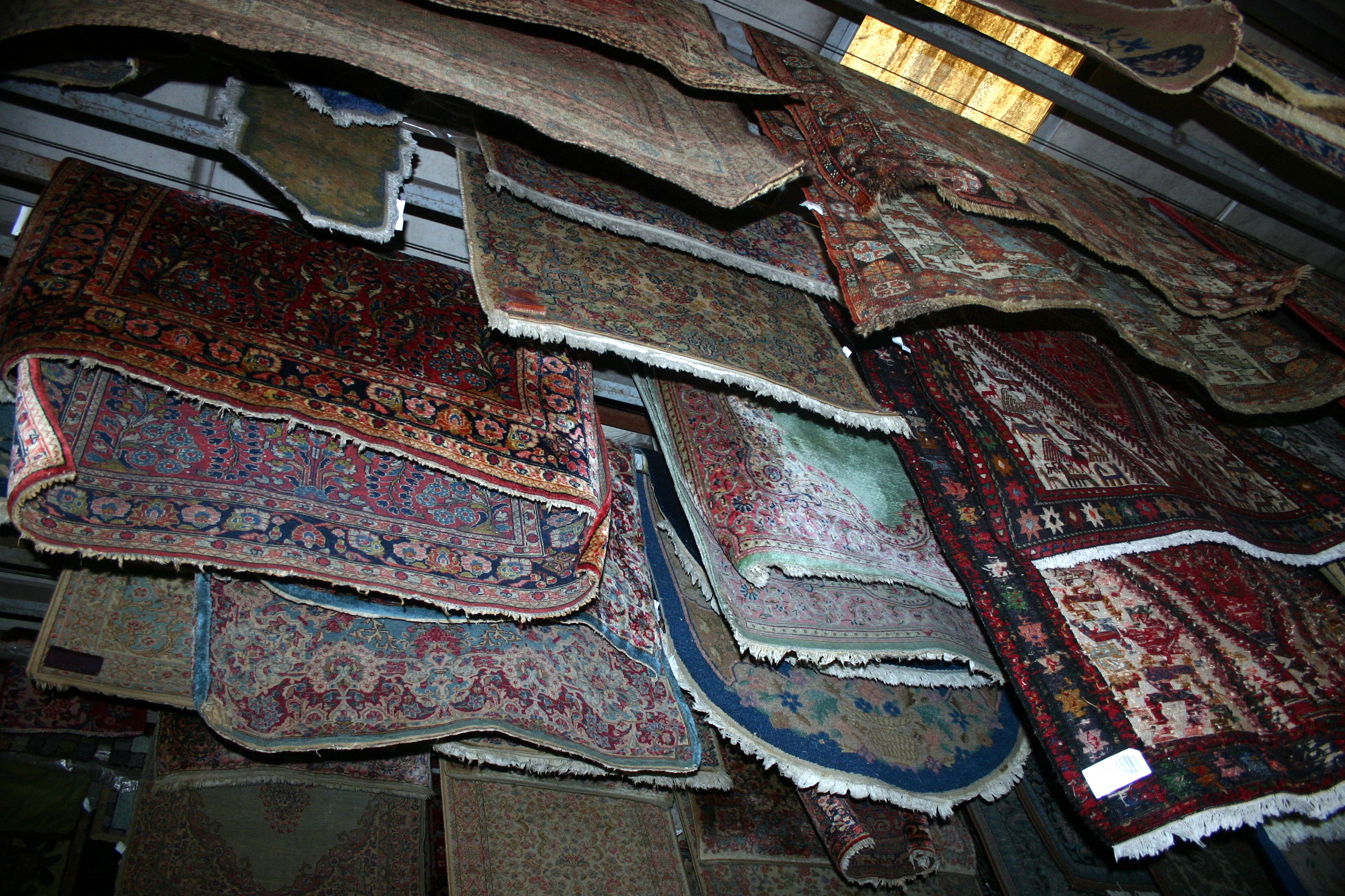 rugs drying